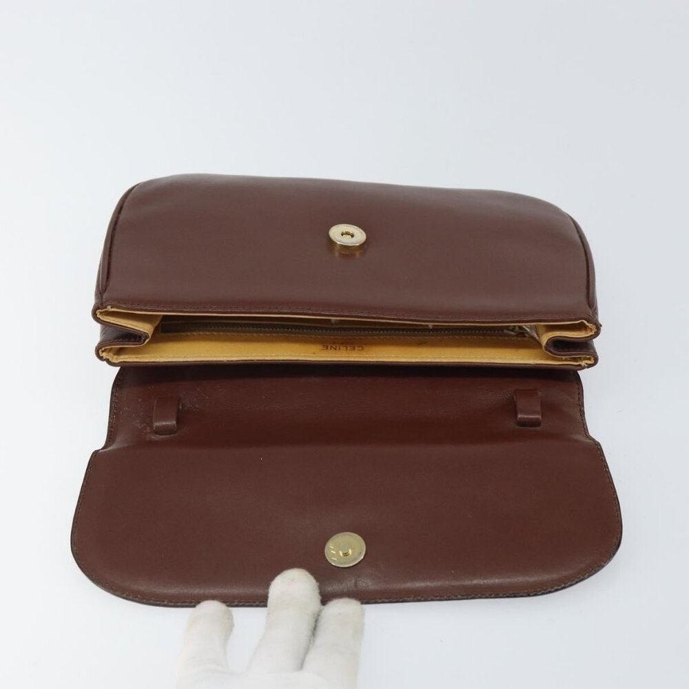 Authentic CELINE Shoulder Bag Leather Brown Gold - Picture 15 of 16